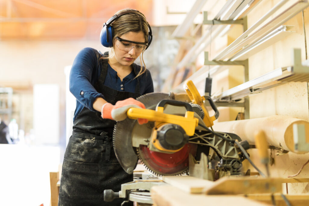 Picture of a carpenter using power tools